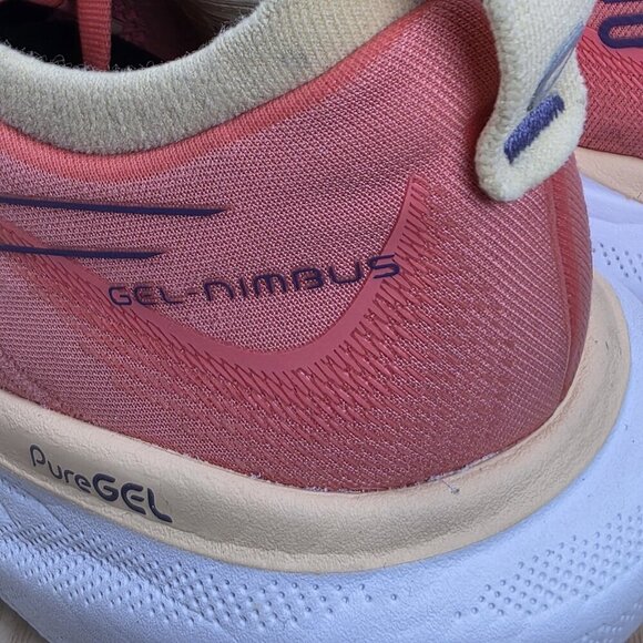 Asics Gel-Nimbus 25 Shoes Orange Walking Running Sneaker 1012B356 women - sz 7.5 - Picture 7 of 8